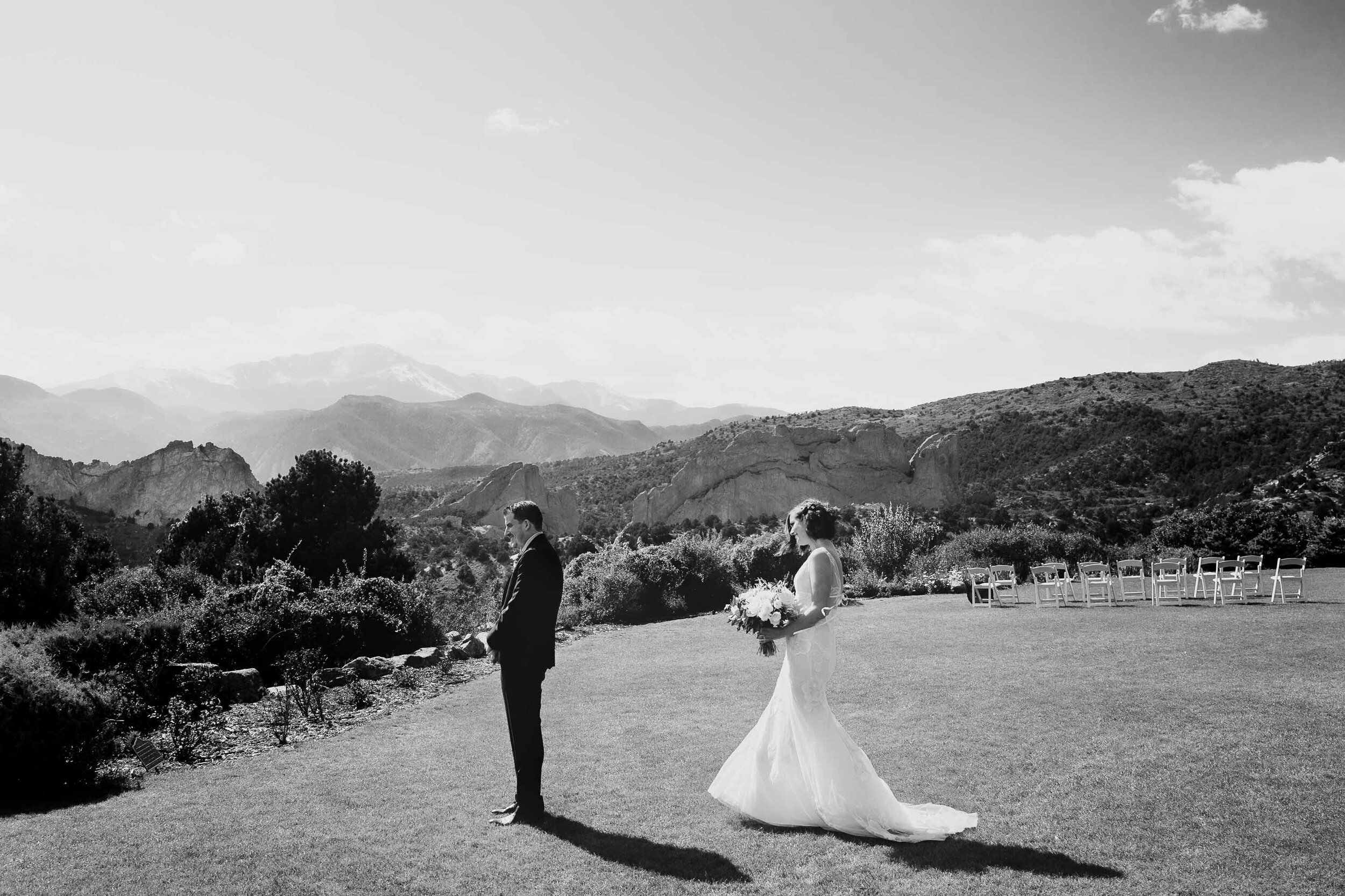 Bride and groom share a first look outside near the Garden of the Gods Park, wedding photos, wedding photography, wedding photographer, wedding inspiration, wedding photo inspiration, wedding portraits, wedding ceremony, wedding reception, mountain wedding, Garden of the Gods wedding, Garden of the Gods Club & Resort wedding, Garden of the Gods Club & Resort wedding photos, Garden of the Gods Club & Resort wedding photography, Garden of the Gods Club & Resort wedding photographer, Garden of the Gods Club & Resort wedding inspiration, Garden of the Gods Club & Resort wedding venue, Colorado Springs wedding, Colorado Springs wedding photos,  Colorado Springs wedding photography, Colorado Springs wedding photographer, Colorado wedding, Colorado wedding photos, Colorado wedding photography, Colorado wedding photographer, Colorado mountain wedding, Colorado wedding inspiration