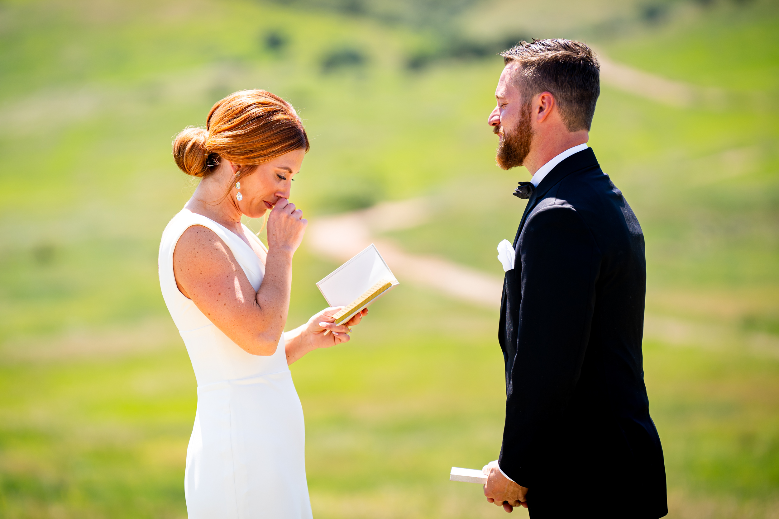 Ashley & Alex's wedding at The Manor House in June, in Littleton, Colorado. Manor House Wedding, Littleton, Denver, Colorado, First Look with groom, Denver Wedding Photographer, Denver Wedding Photos, Denver Wedding