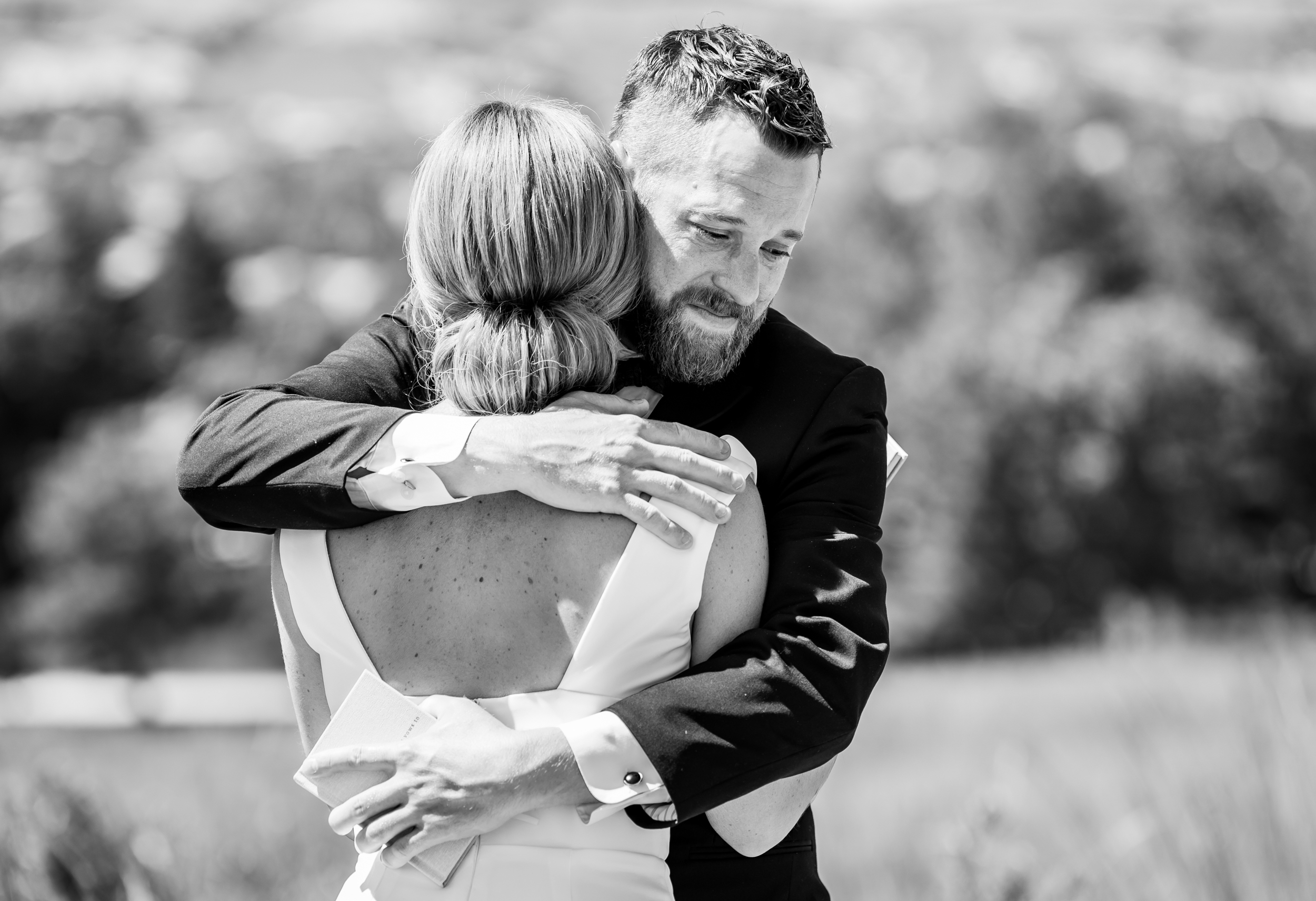 Ashley & Alex's wedding at The Manor House in June, in Littleton, Colorado. Manor House Wedding, Littleton, Denver, Colorado, First Look with groom, Denver Wedding Photographer, Denver Wedding Photos, Denver Wedding